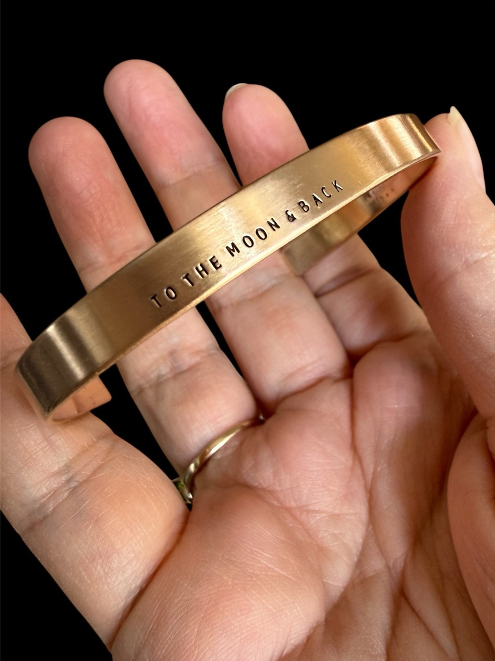 Christina Kober designer TO THE MOON & BACK rose gold tone cuff